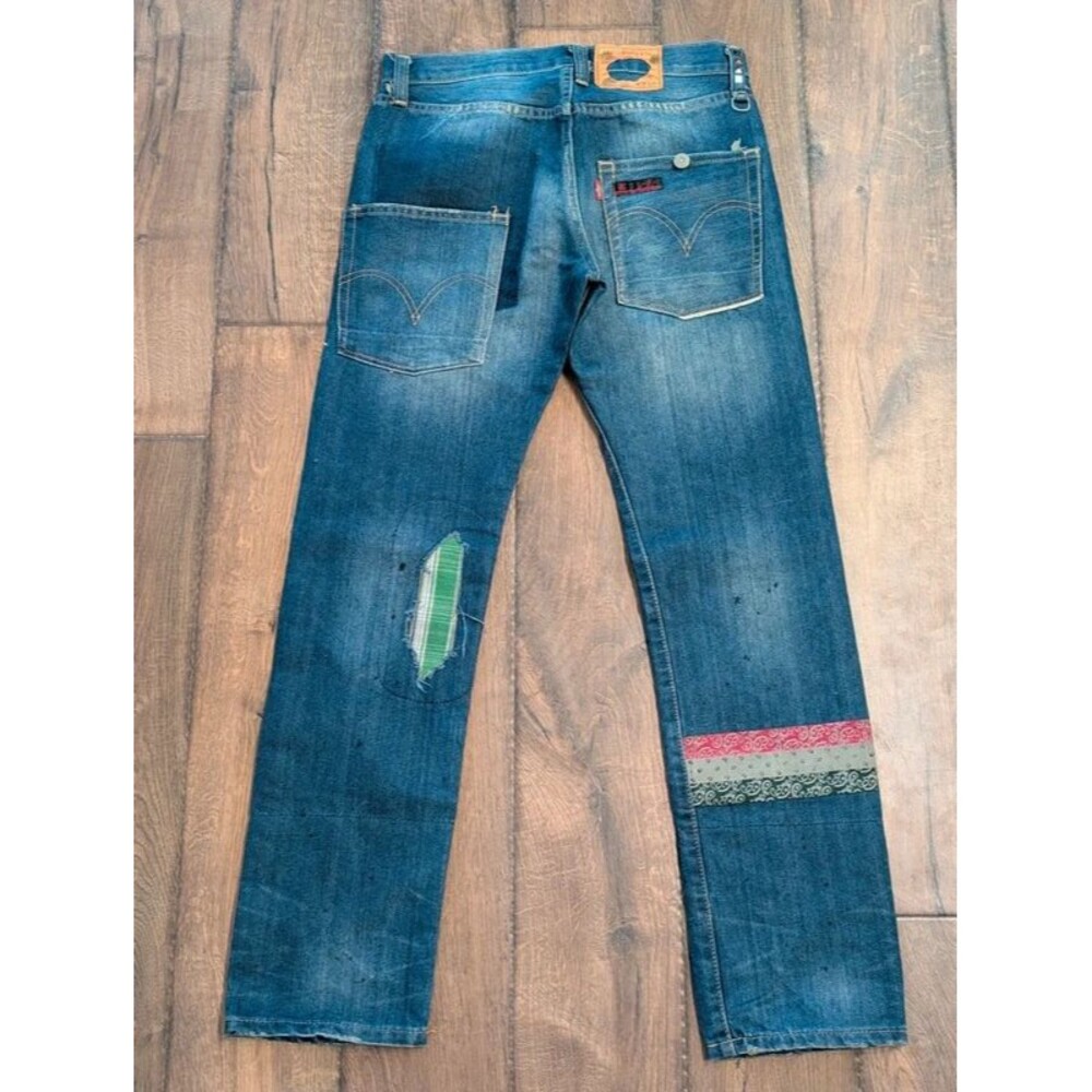 Custom Japanese Selvedge Distressed Levi's 505 Jeans Men's 30x31 Made In Japan - Picture 12 of 16